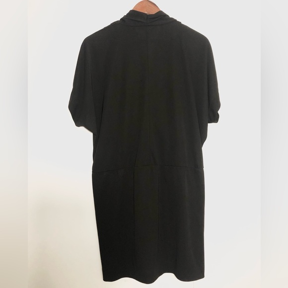 Rachel Roy Black Jersey Knit Draped Mini Dress - Size L - Picture 6 of 7